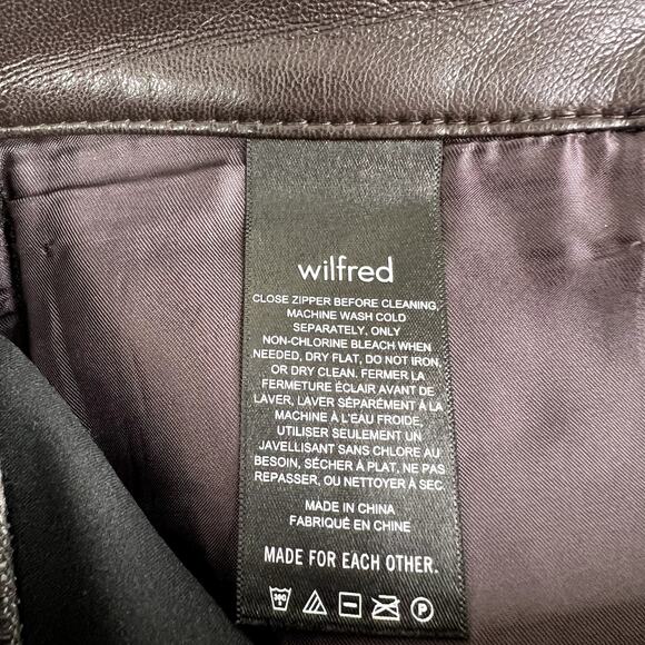 Aritzia Wilfred The Melina Pant High Waisted Vegan Leather Pants Straight Leg 6 - Picture 8 of 9